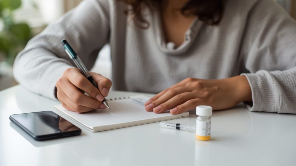 Alternating Tylenol and Motrin toddler dosing tracked carefully by a parent for safety