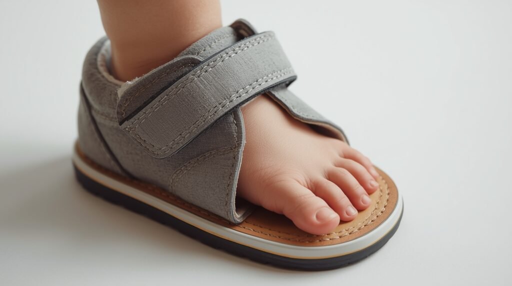 Toe space allowance shown for proper fitting using a toddler shoe size chart by age in cm