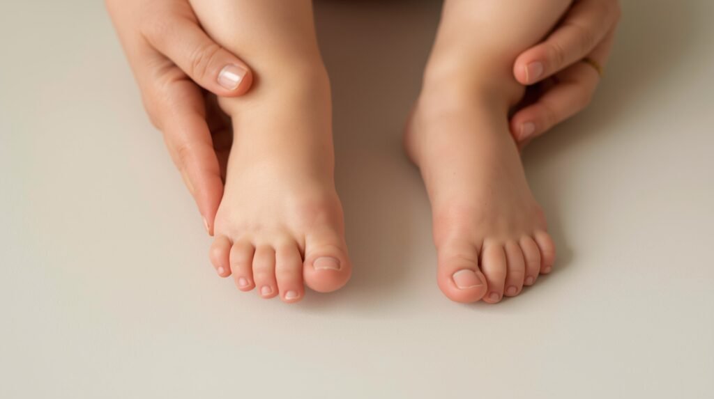 Natural comparison of toddler foot growth stages using a toddler shoe size chart by age in cm