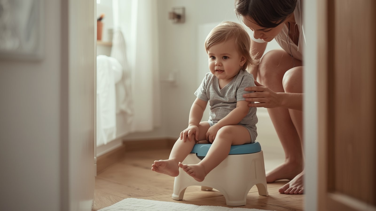 How to get toddler to poop on potty with calm support and proper body position during gentle potty training