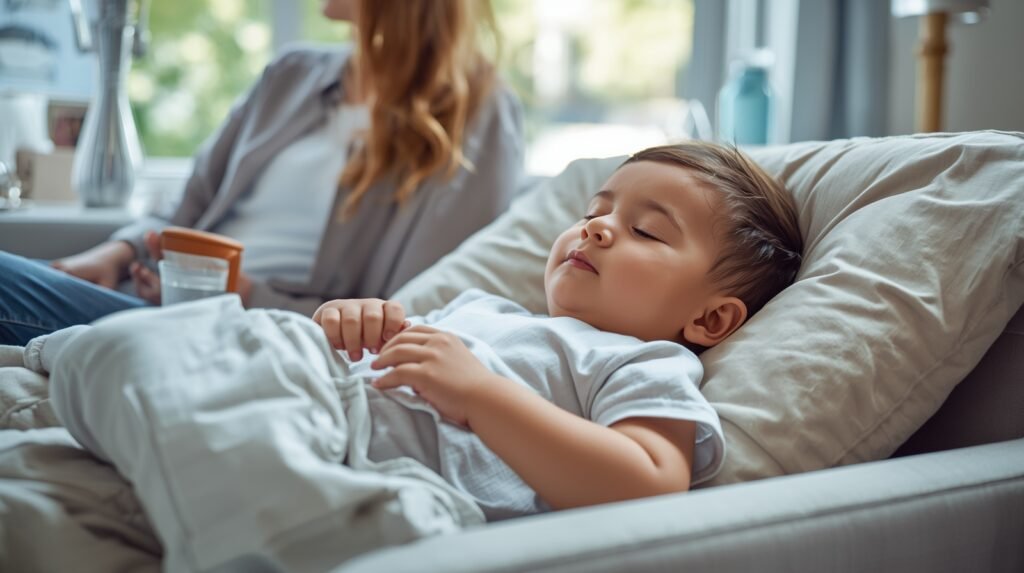 Alternating Tylenol and Motrin toddler care supported by rest, fluids, and comfort at home