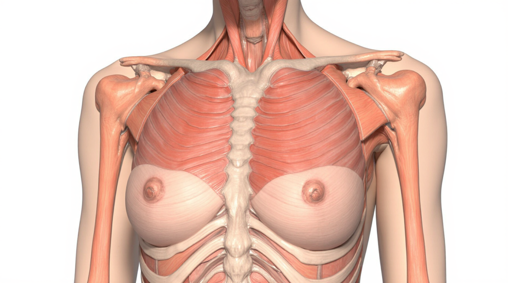 Female chest wall anatomy shown for understanding female chest wall tumors pictures