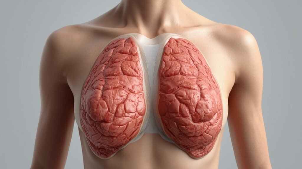 Female chest wall tumors pictures showing irregular contour and skin tethering