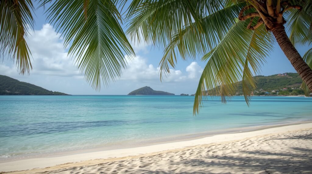 cheap beautiful places to travel without a passport featuring calm turquoise waters and quiet island surroundings