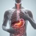 how do i stop chest tightness after eating caused by stomach pressure and reflux shown in realistic digestive system illustration