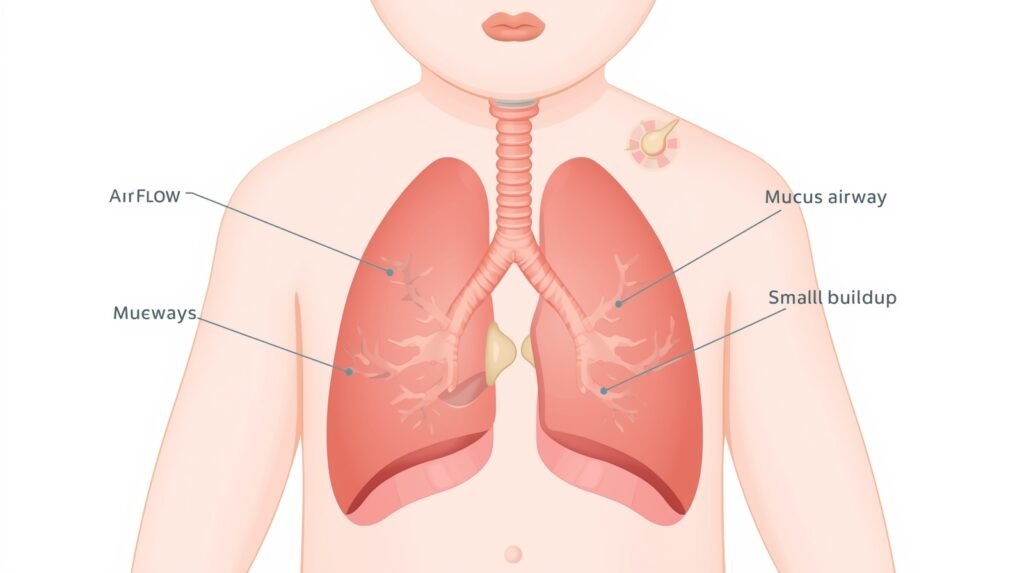 How to remove phlegm from baby chest showing mucus buildup in infant airways.