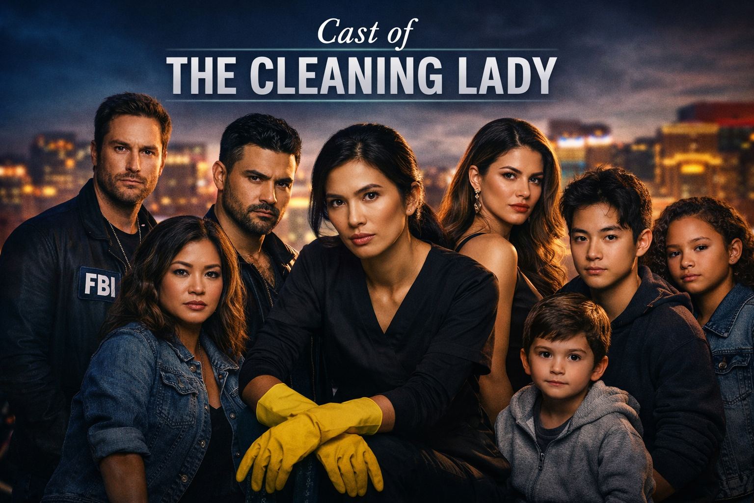 Cast of The Cleaning Lady including Thony De La Rosa, Arman Morales, and supporting characters, highlighting their roles in the series’ dramatic story.