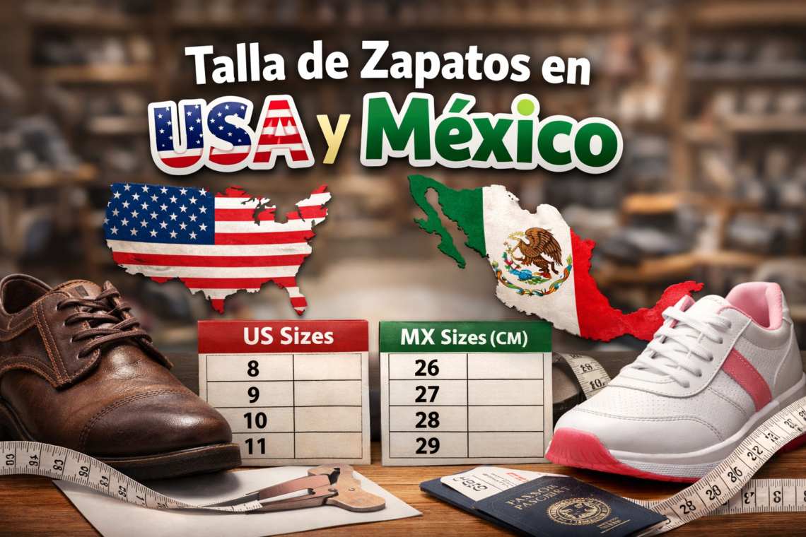talla de zapatos en USA y México foot measurement at home