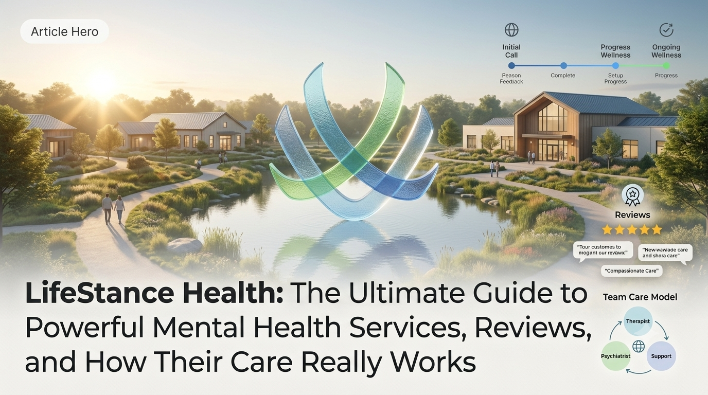 LifeStance Health featuring therapy services, psychiatry, telehealth, patient reviews, and personalized mental health care.